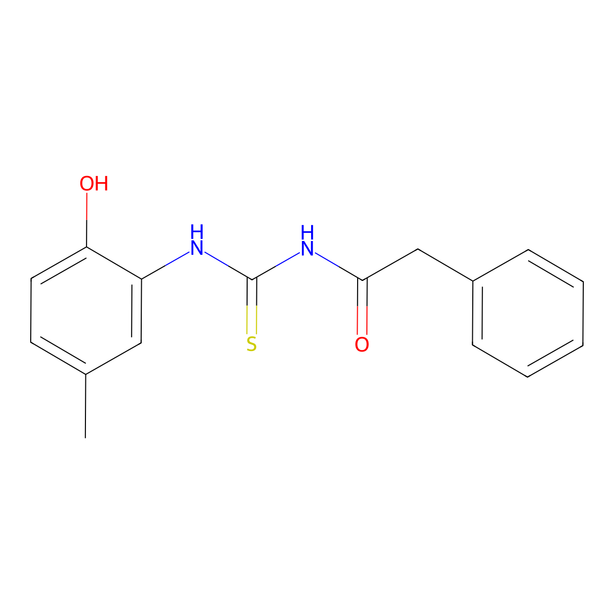 N-[(2-hydroxy-5-methylphenyl)carbamothioyl]-2-phenylacetamide molecular structure, CAS 356085-52-4
