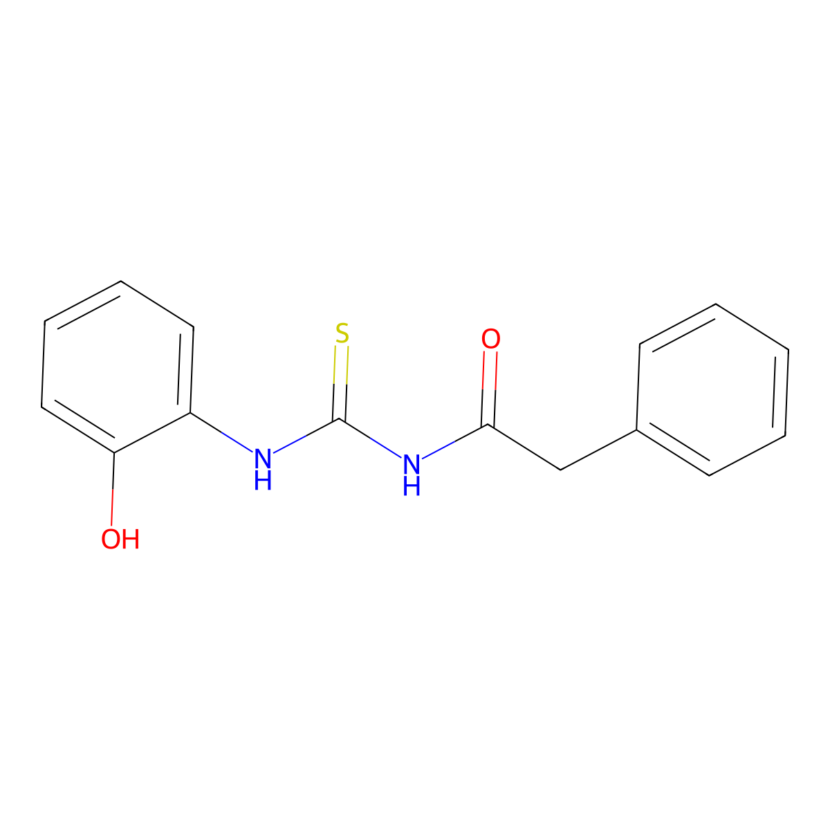 N-[(2-hydroxyphenyl)carbamothioyl]-2-phenylacetamide molecular structure, CAS 356085-63-7