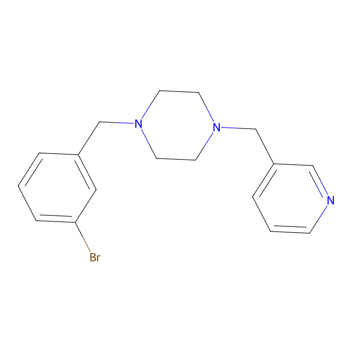 1-[(3-Bromophenyl)methyl]-4-(pyridin-3-ylmethyl)piperazine molecular structure, CAS 356085-65-9
