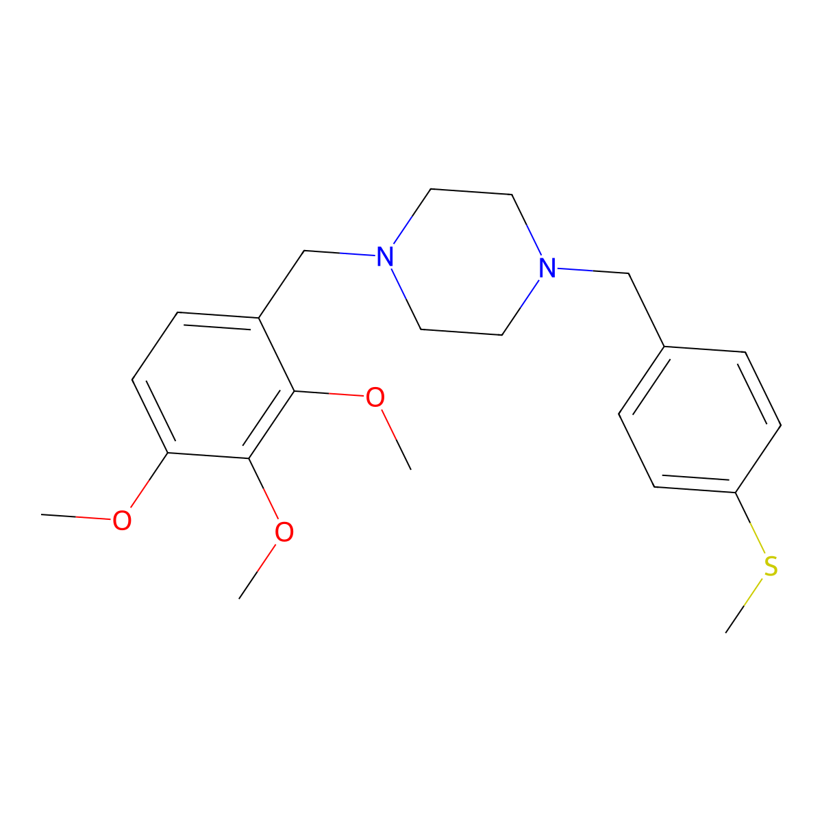 1-[4-(Methylsulfanyl)benzyl]-4-(2,3,4-trimethoxybenzyl)piperazine molecular structure, CAS 356085-92-2