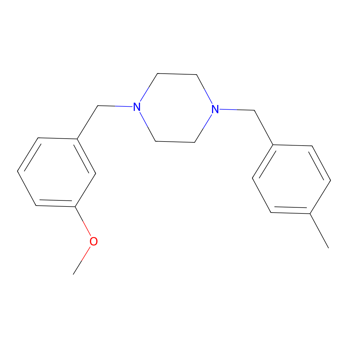 1-(3-Methoxybenzyl)-4-(4-methylbenzyl)piperazine molecular structure, CAS 356086-17-4