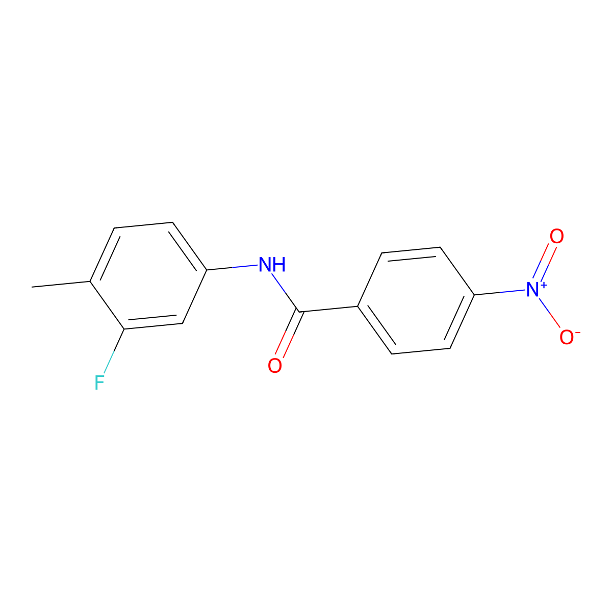 N-(3-fluoro-4-methylphenyl)-4-nitrobenzamide molecular structure, CAS 356086-22-1