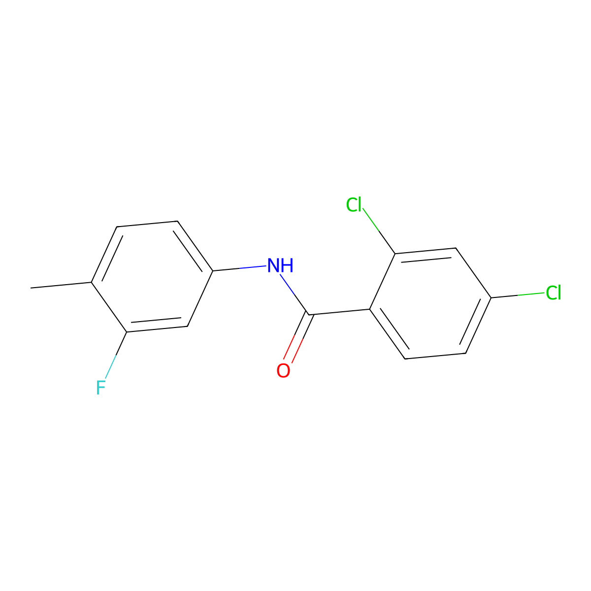 2,4-dichloro-N-(3-fluoro-4-methylphenyl)benzamide molecular structure, CAS 356086-30-1