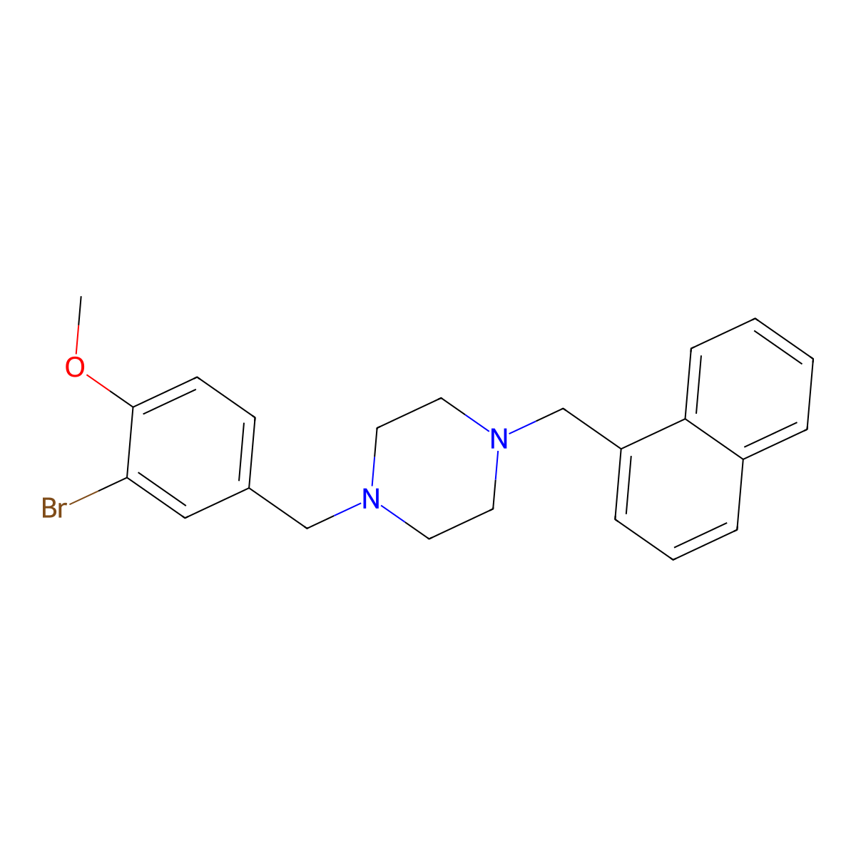 1-[(3-Bromo-4-methoxyphenyl)methyl]-4-(naphthalen-1-ylmethyl)piperazine molecular structure, CAS 356086-32-3