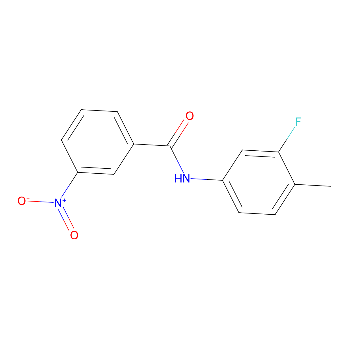 N-(3-fluoro-4-methylphenyl)-3-nitrobenzamide molecular structure, CAS 356086-40-3