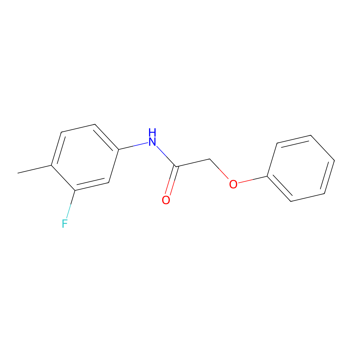 N-(3-fluoro-4-methylphenyl)-2-phenoxyacetamide molecular structure, CAS 356086-43-6