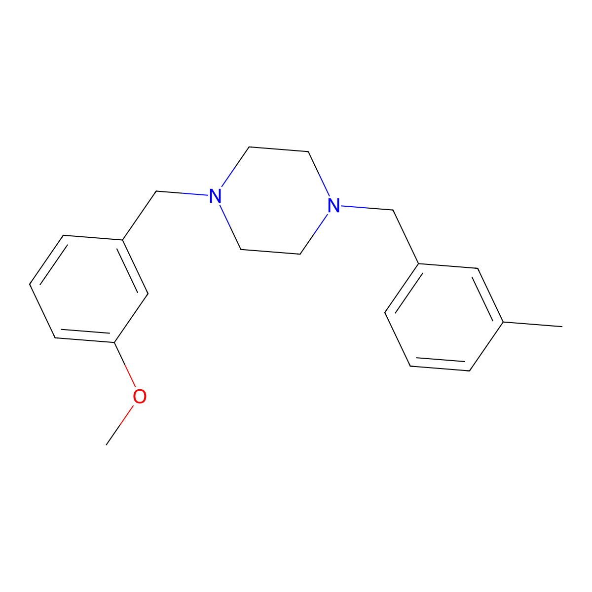 1-(3-Methoxybenzyl)-4-(3-methylbenzyl)piperazine molecular structure, CAS 356086-46-9