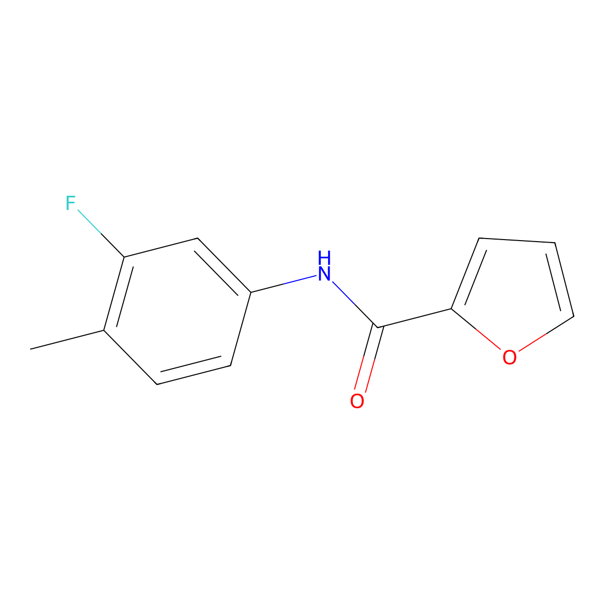 N-(3-fluoro-4-methylphenyl)furan-2-carboxamide molecular structure, CAS 356086-61-8