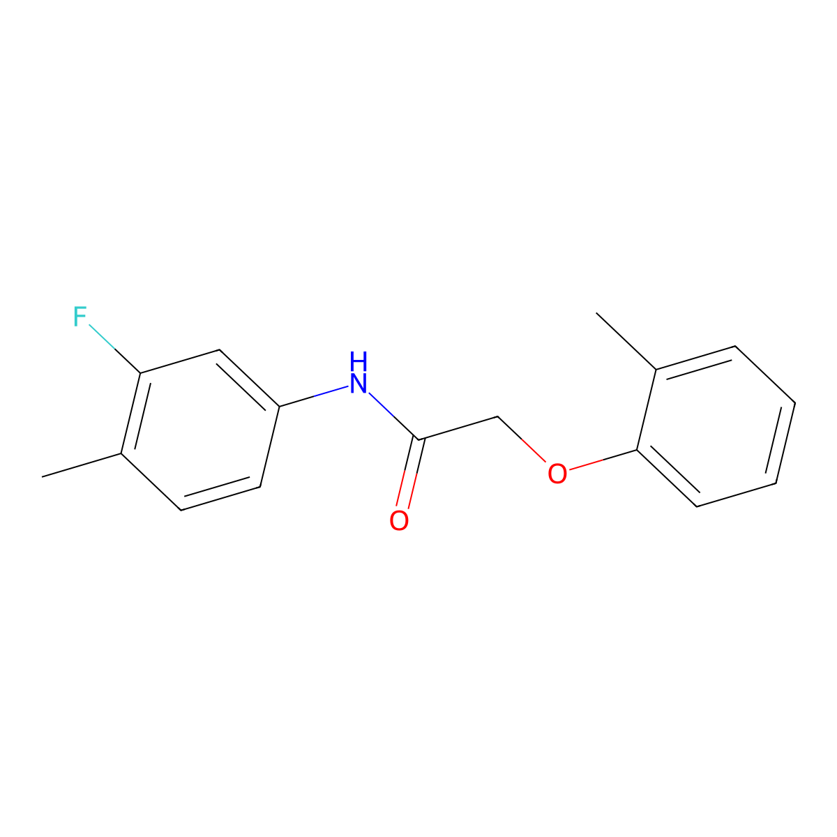 N-(3-fluoro-4-methylphenyl)-2-(2-methylphenoxy)acetamide molecular structure, CAS 356086-69-6