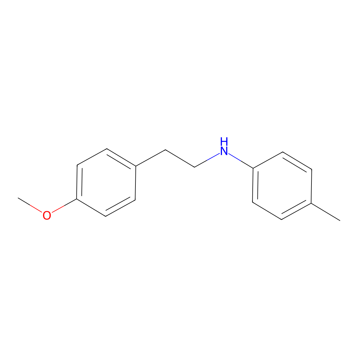 [2-(4-Methoxy-phenyl)-ethyl]-p-tolyl-amine molecular structure, CAS 356086-83-4