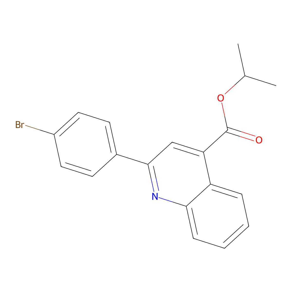 Isopropyl 2-(4-bromophenyl)-4-quinolinecarboxylate molecular structure, CAS 356087-00-8