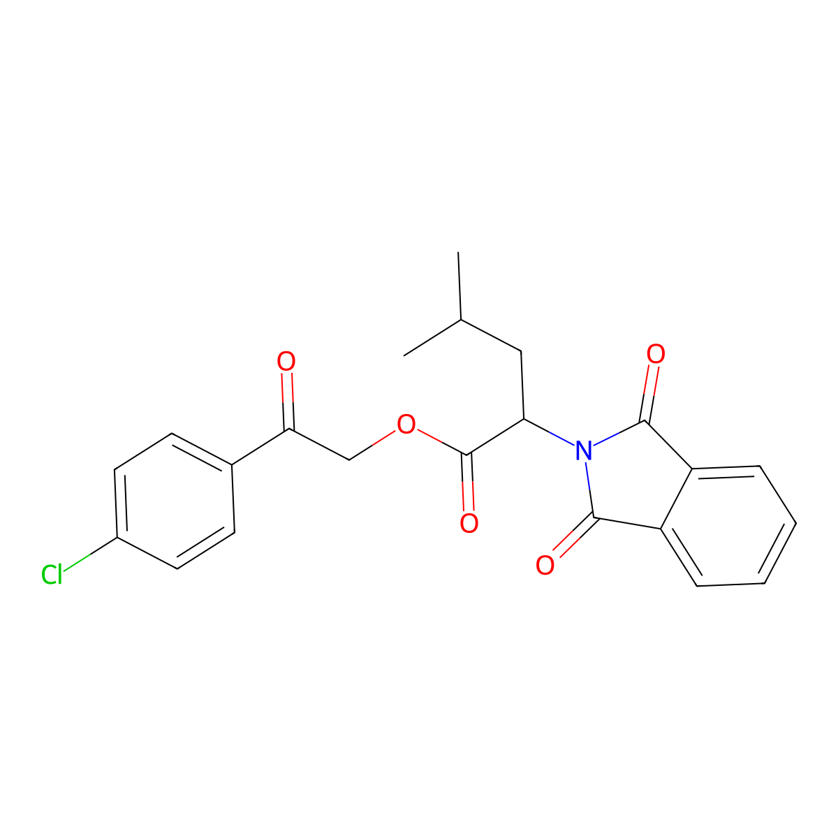 2-(4-chlorophenyl)-2-oxoethyl 2-(1,3-dioxo-1,3-dihydro-2H-isoindol-2-yl)-4-methylpentanoate molecular structure, CAS 356087-10-0
