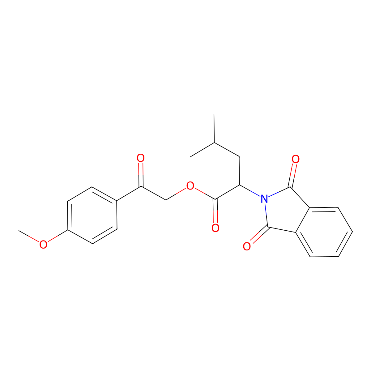 2-(4-methoxyphenyl)-2-oxoethyl 2-(1,3-dioxo-1,3-dihydro-2H-isoindol-2-yl)-4-methylpentanoate molecular structure, CAS 356087-16-6