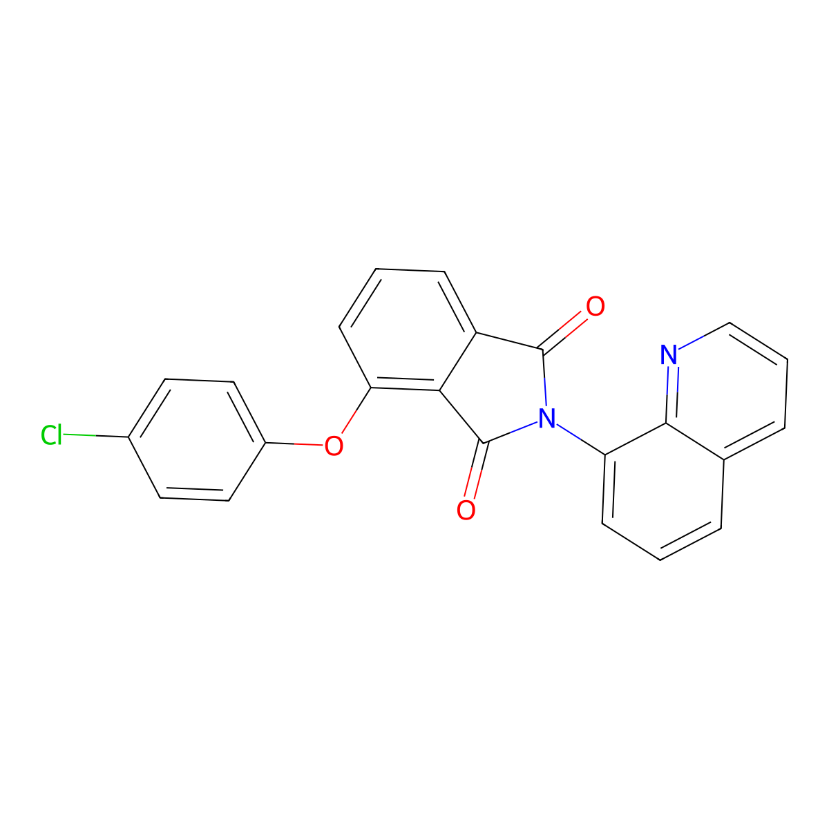 4-(4-Chlorophenoxy)-2-quinolin-8-ylisoindole-1,3-dione molecular structure, CAS 356087-61-1