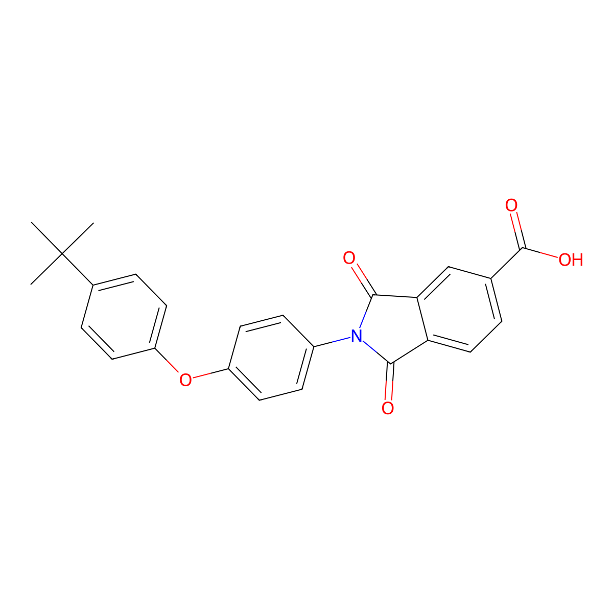 2-[4-(4-Tert-butylphenoxy)phenyl]-1,3-dioxoisoindoline-5-carboxylic acid molecular structure, CAS 356087-74-6