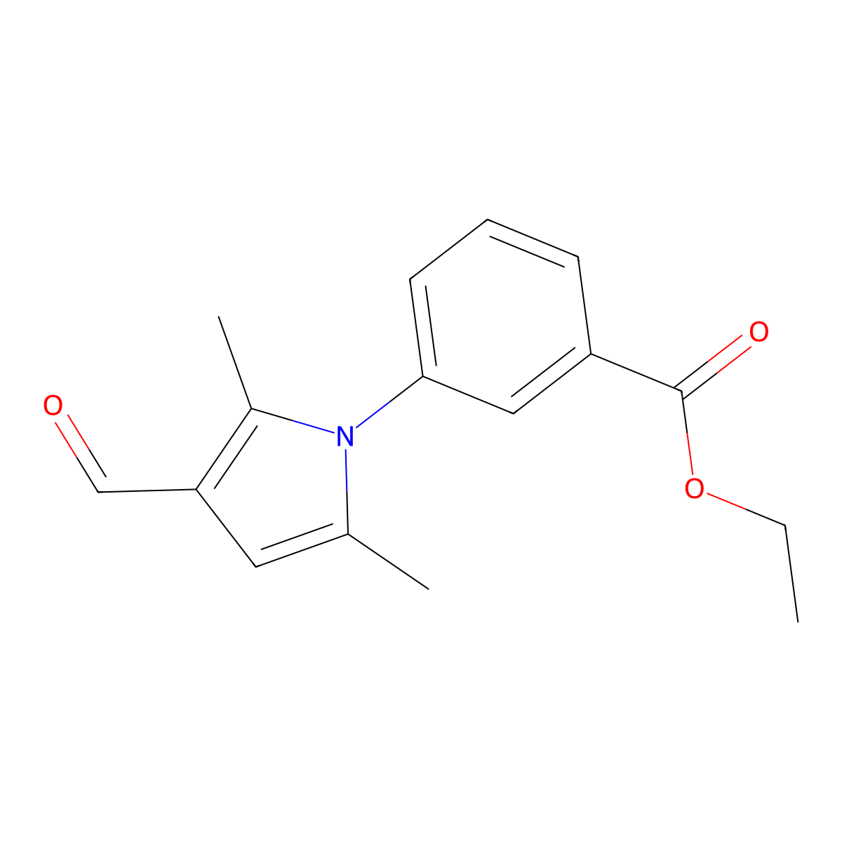 ethyl 3-(3-formyl-2,5-dimethyl-1H-pyrrol-1-yl)benzoate molecular structure, CAS 356087-76-8