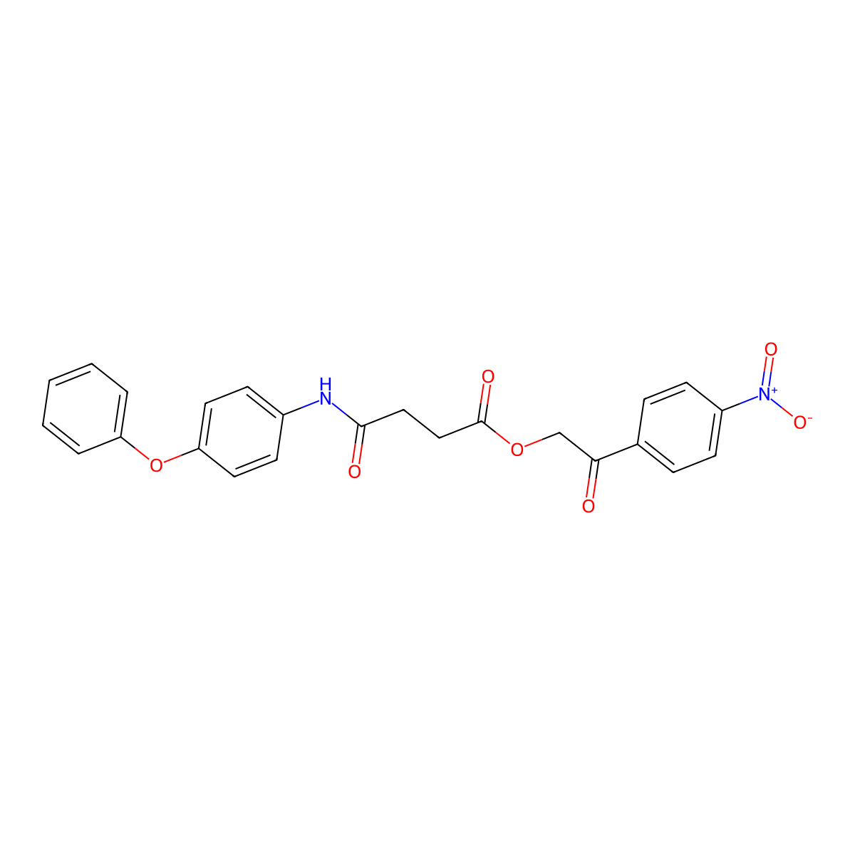 2-(4-nitrophenyl)-2-oxoethyl 3-[N-(4-phenoxyphenyl)carbamoyl]propanoate molecular structure, CAS 356089-93-5