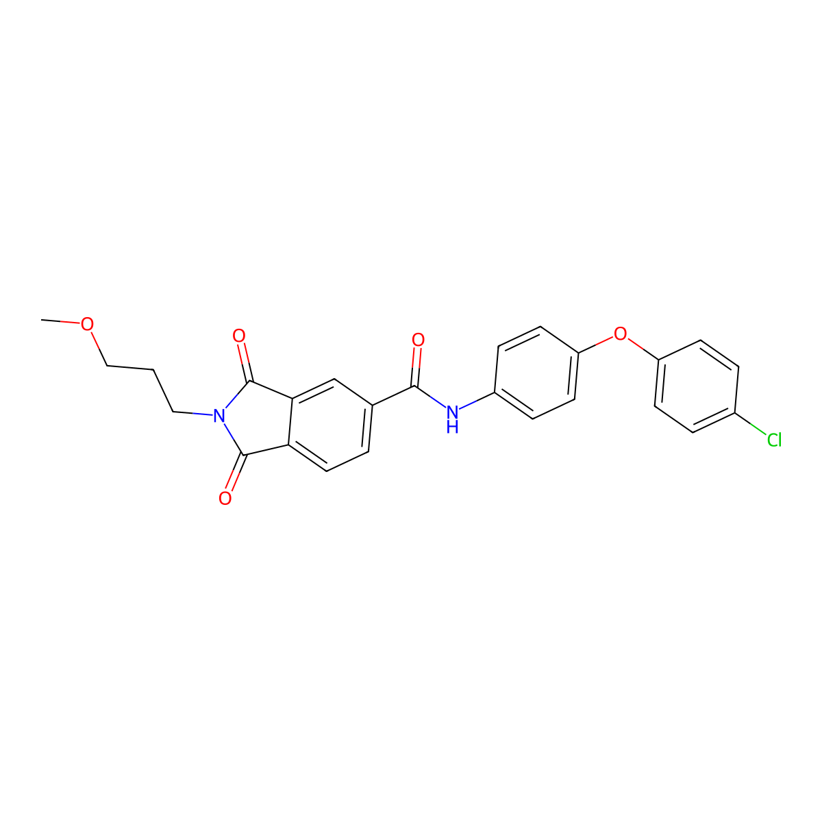 N-[4-(4-chlorophenoxy)phenyl]-2-(3-methoxypropyl)-1,3-dioxoisoindole-5-carboxamide molecular structure, CAS 356090-00-1