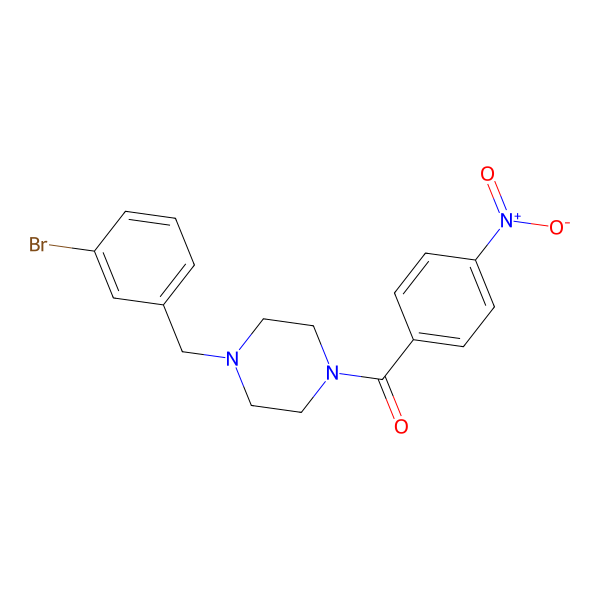 [4-[(3-Bromophenyl)methyl]piperazin-1-yl]-(4-nitrophenyl)methanone molecular structure, CAS 356090-05-6