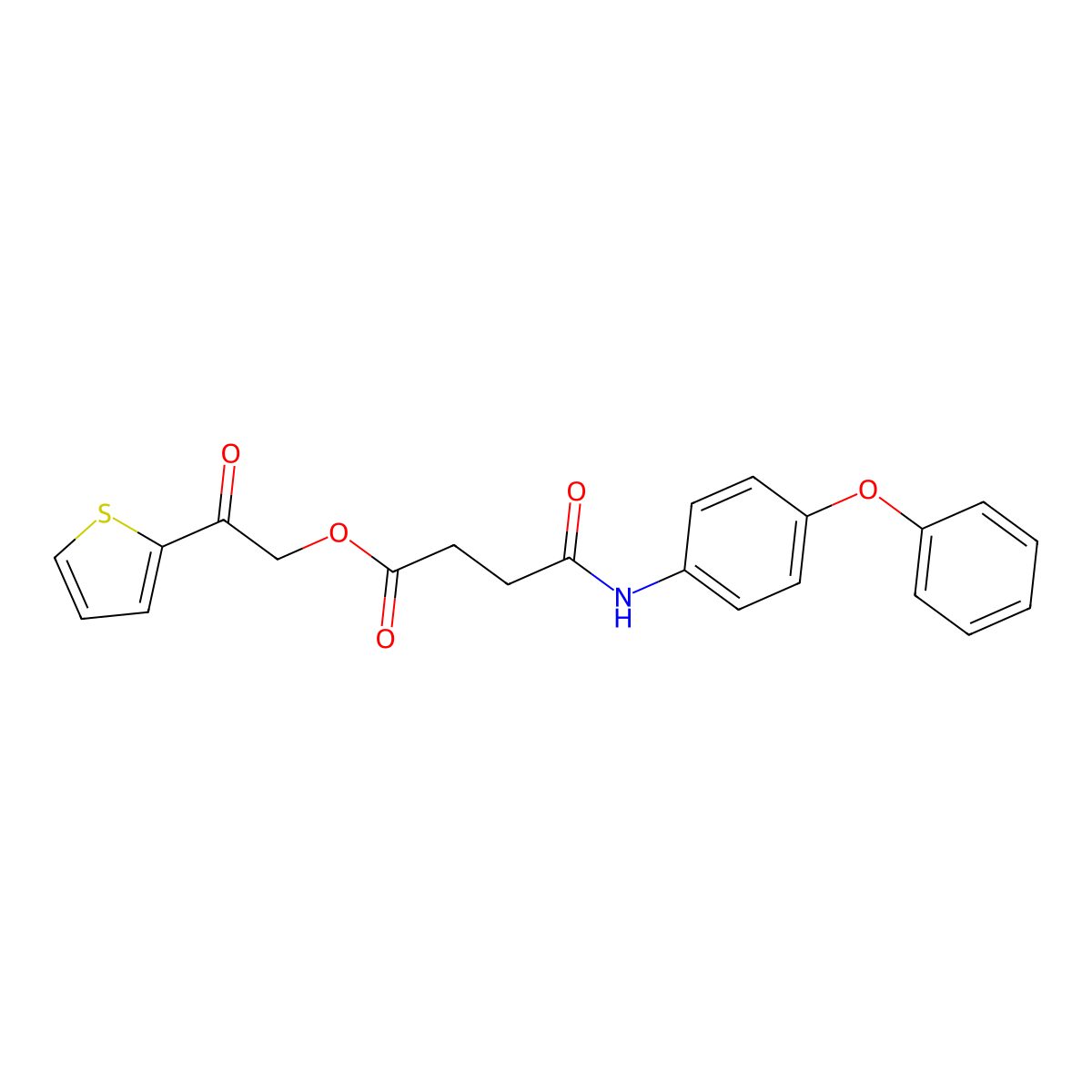 2-oxo-2-(2-thienyl)ethyl 3-[N-(4-phenoxyphenyl)carbamoyl]propanoate molecular structure, CAS 356090-19-2