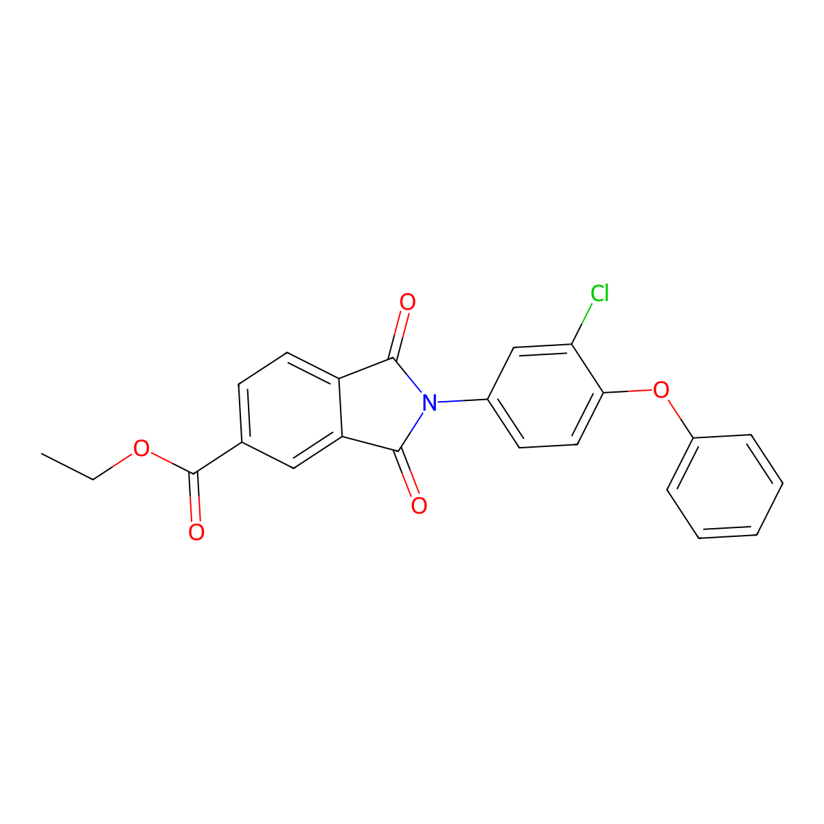 Ethyl 2-(3-chloro-4-phenoxyphenyl)-1,3-dioxoisoindole-5-carboxylate molecular structure, CAS 356090-29-4