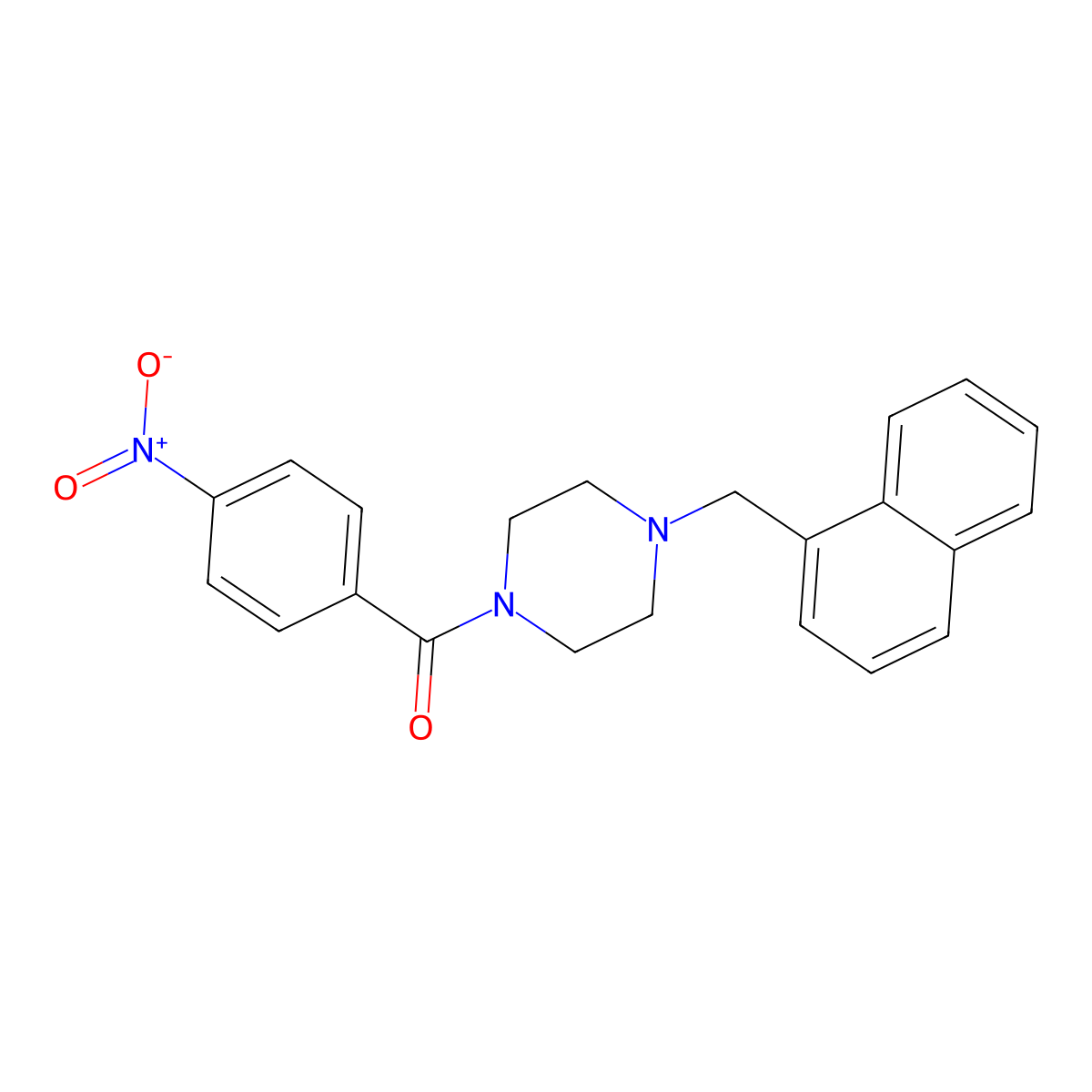 [4-(Naphthalen-1-ylmethyl)piperazin-1-yl]-(4-nitrophenyl)methanone molecular structure, CAS 356090-56-7