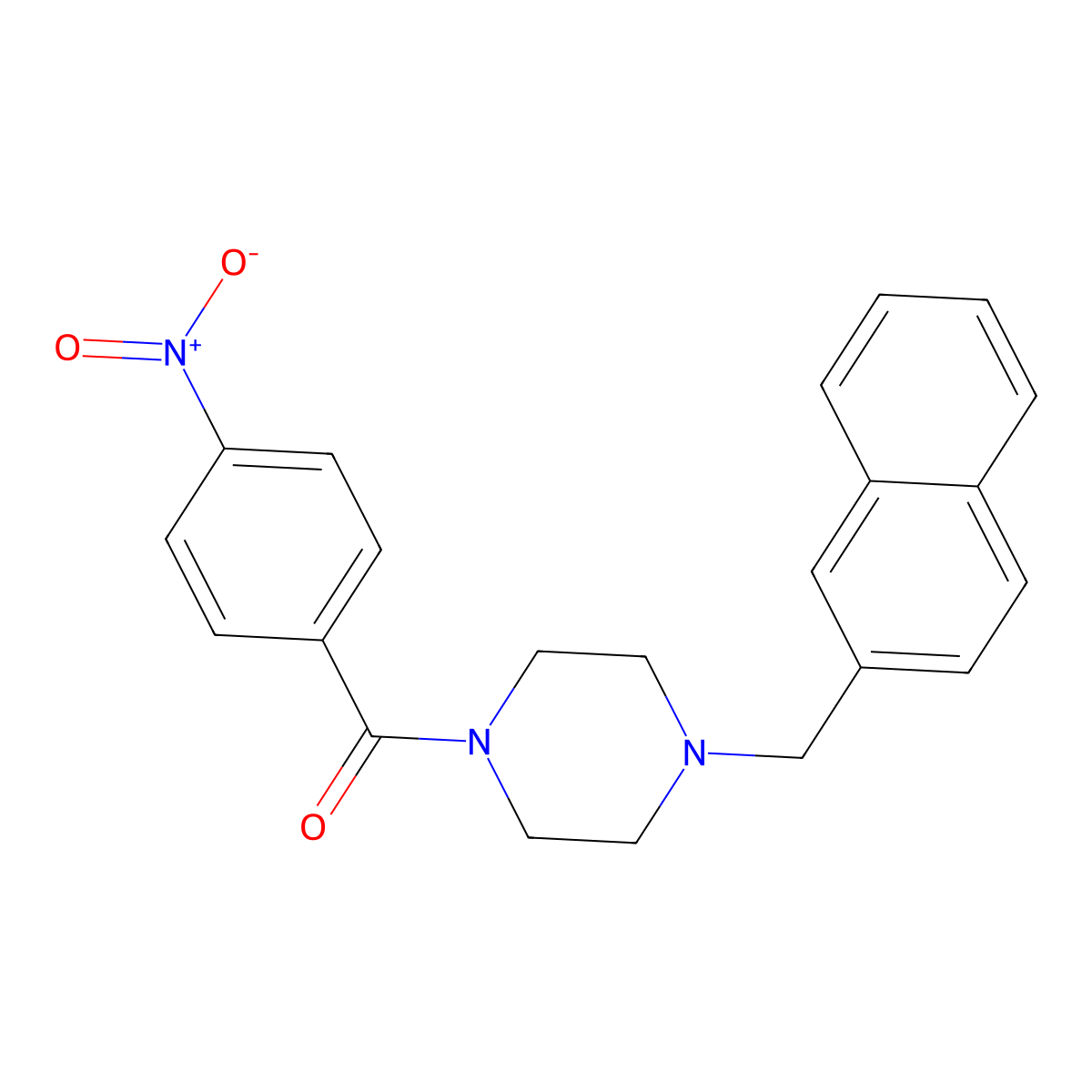 [4-(Naphthalen-2-ylmethyl)piperazin-1-yl]-(4-nitrophenyl)methanone molecular structure, CAS 356090-59-0
