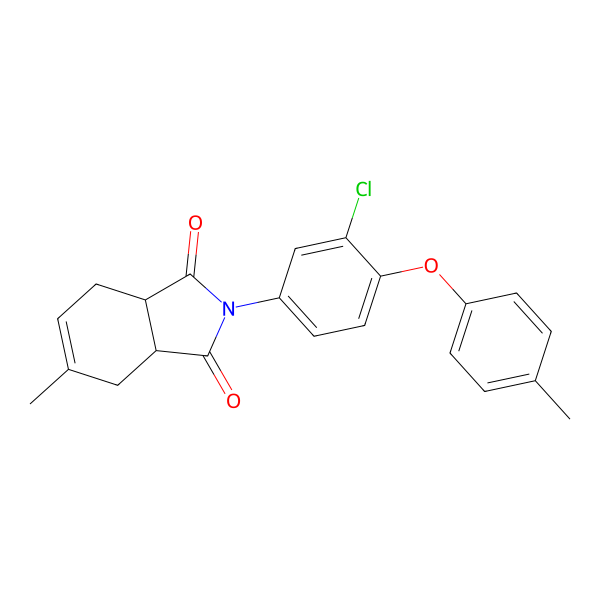 2-[3-chloro-4-(4-methylphenoxy)phenyl]-5-methyl-3a,4,7,7a-tetrahydro-1H-isoindole-1,3(2H)-dione molecular structure, CAS 356090-70-5
