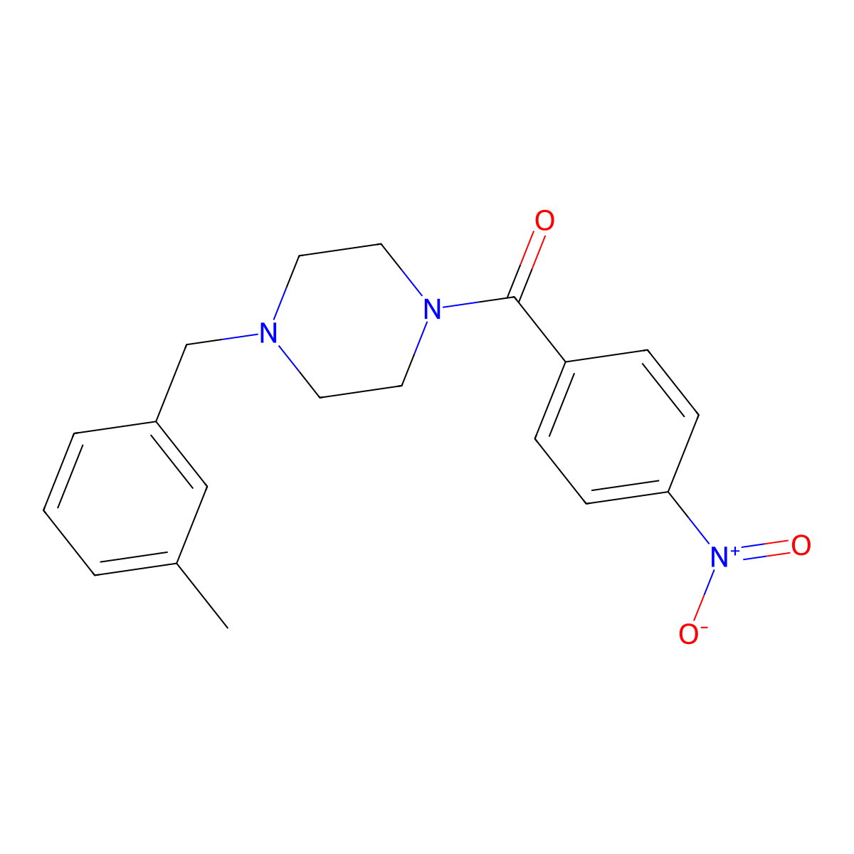 [4-(3-Methylbenzyl)piperazin-1-yl](4-nitrophenyl)methanone molecular structure, CAS 356090-75-0