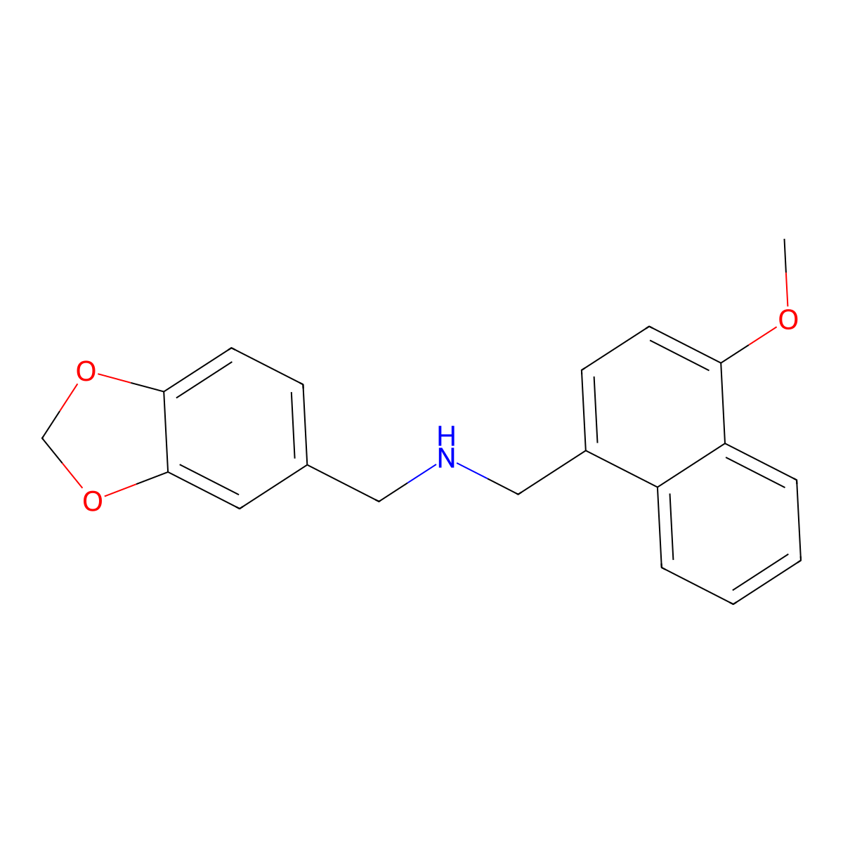 1-(1,3-benzodioxol-5-yl)-N-[(4-methoxynaphthalen-1-yl)methyl]methanamine molecular structure, CAS 356090-91-0