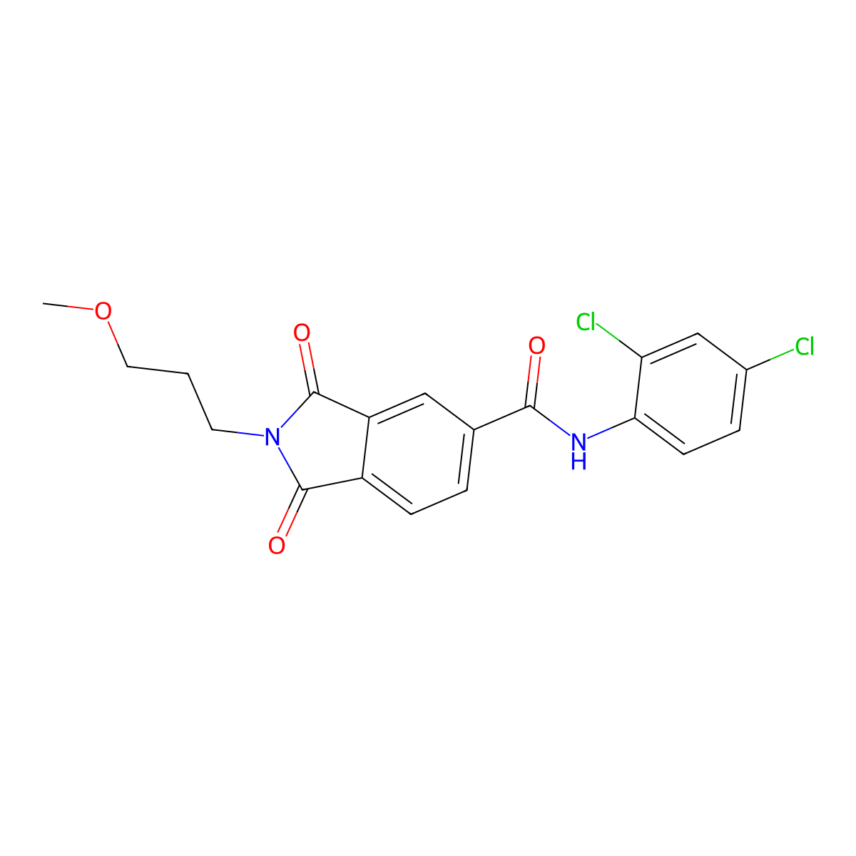 N-(2,4-dichlorophenyl)-2-(3-methoxypropyl)-1,3-dioxoisoindole-5-carboxamide molecular structure, CAS 356090-96-5