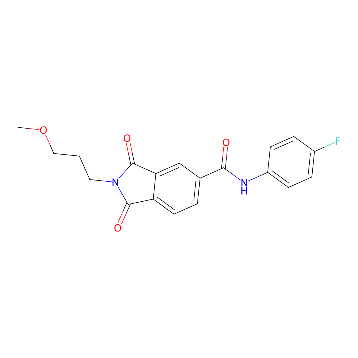 N-(4-fluorophenyl)-2-(3-methoxypropyl)-1,3-dioxoisoindole-5-carboxamide molecular structure, CAS 356090-99-8