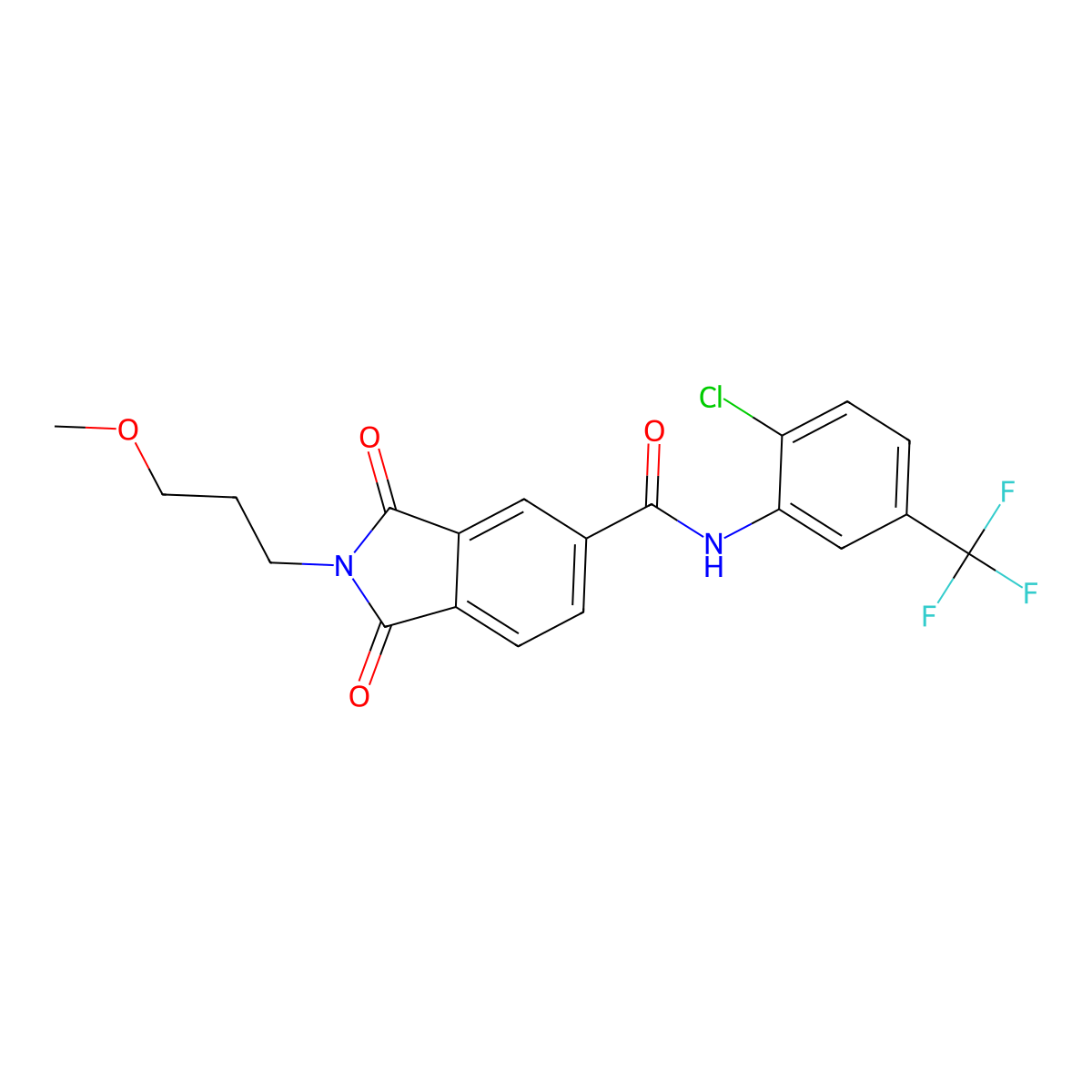 N-[2-chloro-5-(trifluoromethyl)phenyl]-2-(3-methoxypropyl)-1,3-dioxoisoindole-5-carboxamide molecular structure, CAS 356091-23-1