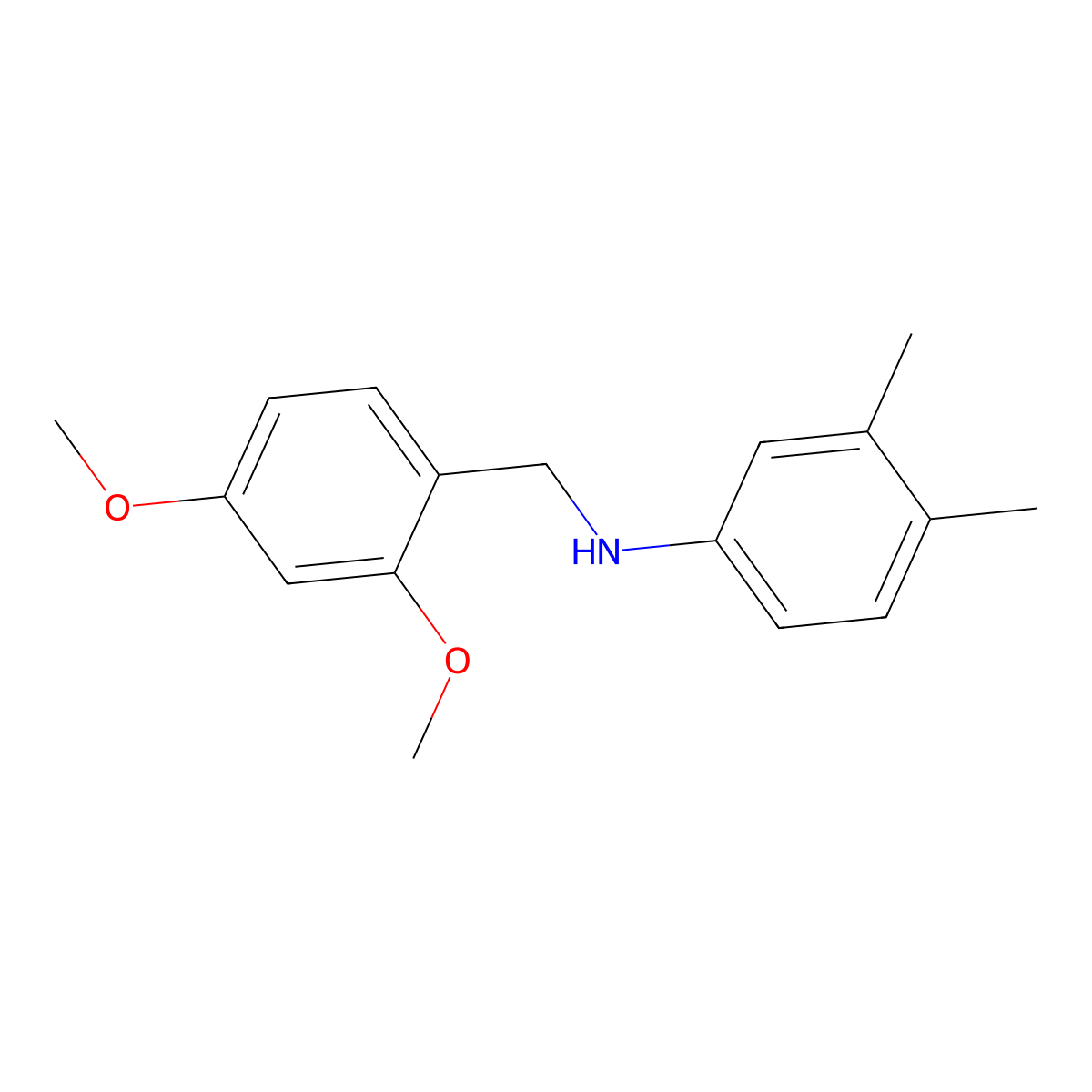 N-[(2,4-dimethoxyphenyl)methyl]-3,4-dimethylaniline molecular structure, CAS 356091-26-4