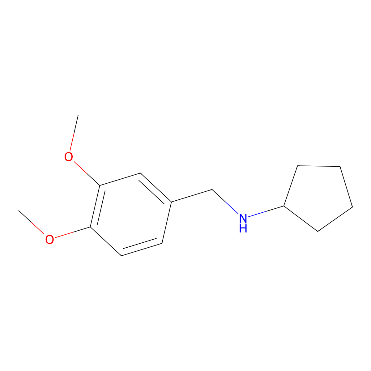 N-(3,4-dimethoxybenzyl)cyclopentanamine molecular structure, CAS 356091-42-4
