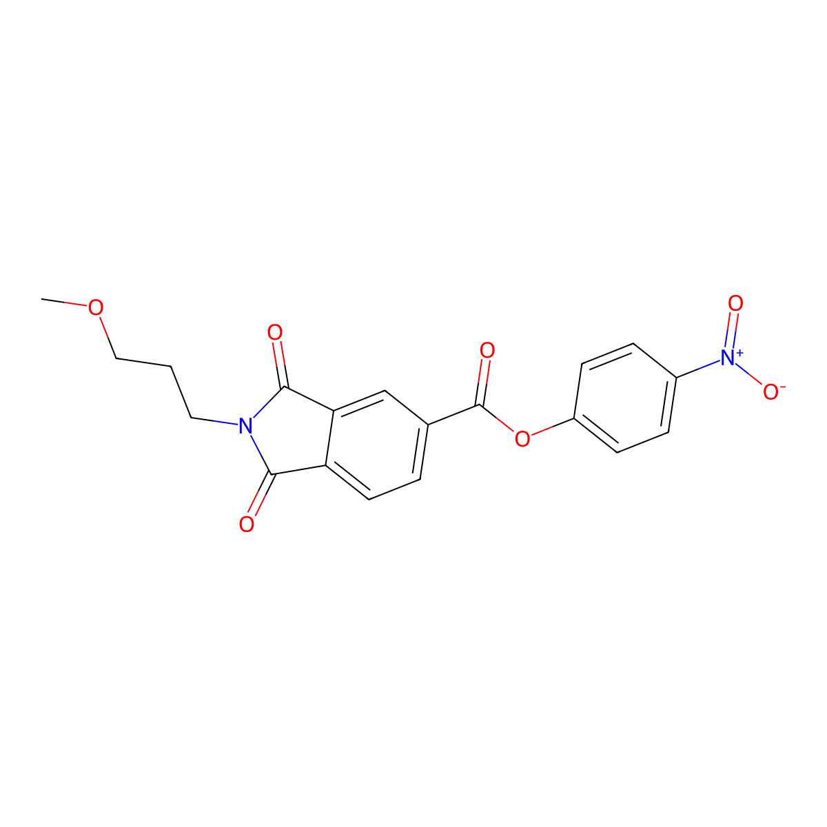 4-nitrophenyl 2-(3-methoxypropyl)-1,3-dioxo-2,3-dihydro-1H-isoindole-5-carboxylate molecular structure, CAS 356091-74-2