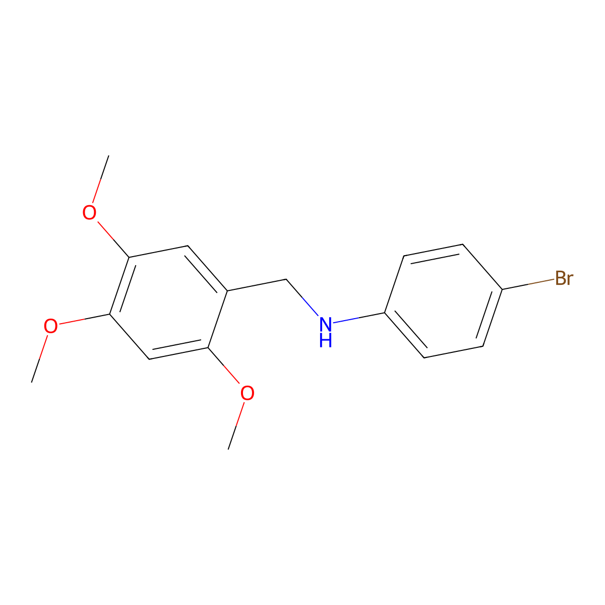 4-bromo-N-[(2,4,5-trimethoxyphenyl)methyl]aniline molecular structure, CAS 356091-77-5