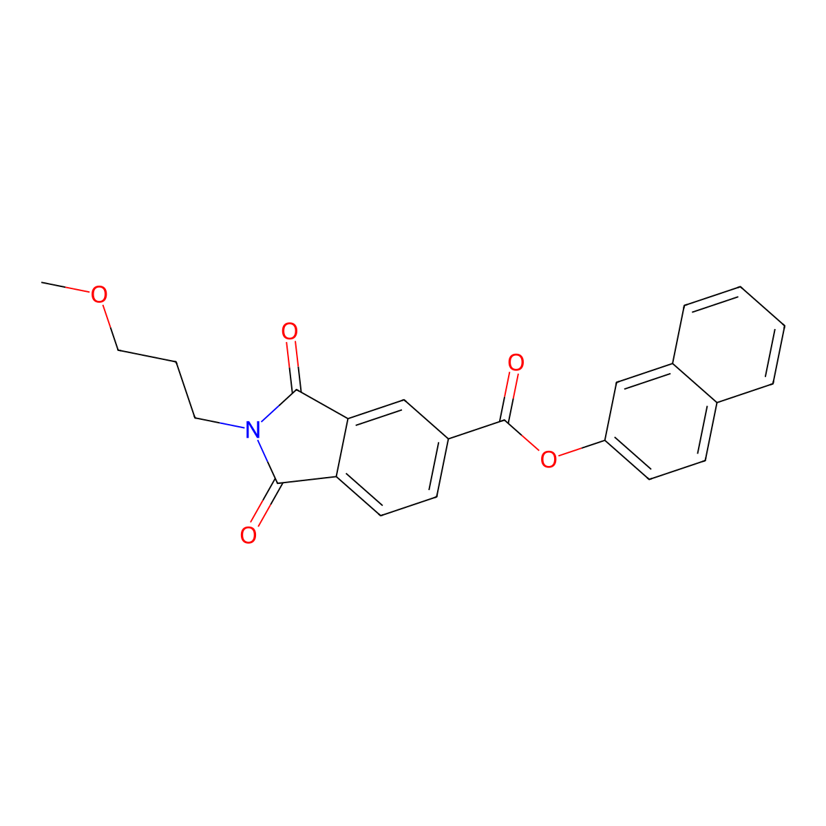 Naphthalen-2-yl 2-(3-methoxypropyl)-1,3-dioxoisoindole-5-carboxylate molecular structure, CAS 356091-82-2