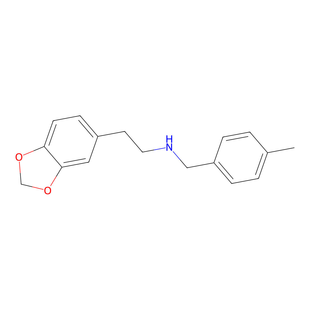 2-(1,3-benzodioxol-5-yl)-N-[(4-methylphenyl)methyl]ethanamine molecular structure, CAS 356091-85-5