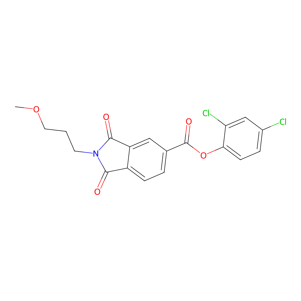 (2,4-Dichlorophenyl) 2-(3-methoxypropyl)-1,3-dioxoisoindole-5-carboxylate molecular structure, CAS 356091-86-6