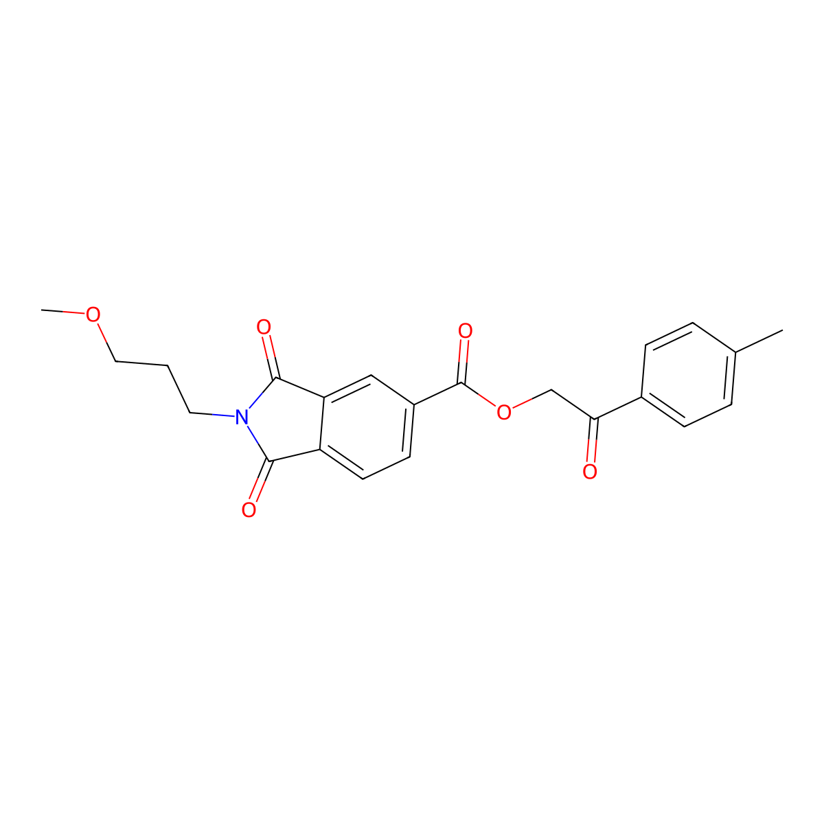 2-(4-methylphenyl)-2-oxoethyl 2-(3-methoxypropyl)-1,3-dioxo-2,3-dihydro-1H-isoindole-5-carboxylate molecular structure, CAS 356091-94-6