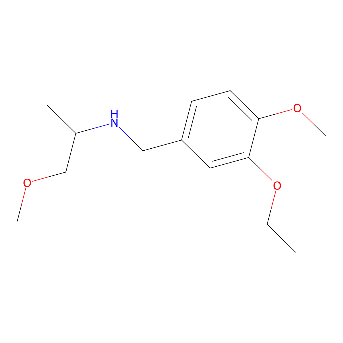 N-[(3-ethoxy-4-methoxyphenyl)methyl]-1-methoxypropan-2-amine molecular structure, CAS 356091-97-9