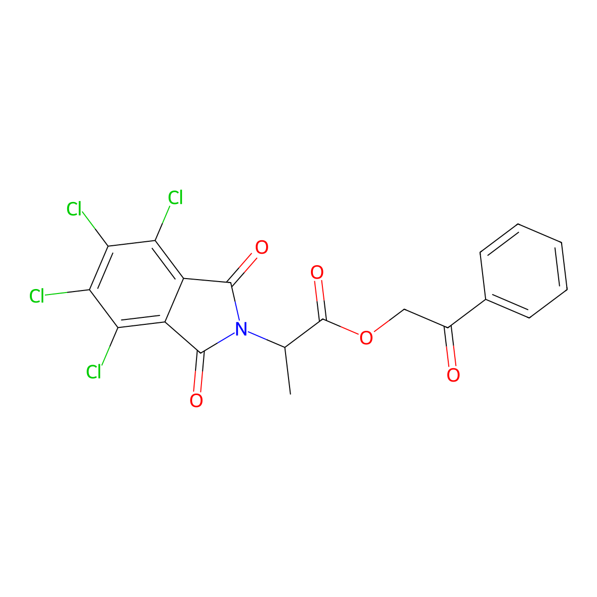 2-oxo-2-phenylethyl 2-(4,5,6,7-tetrachloro-1,3-dioxo-1,3-dihydro-2H-isoindol-2-yl)propanoate molecular structure, CAS 356092-04-1
