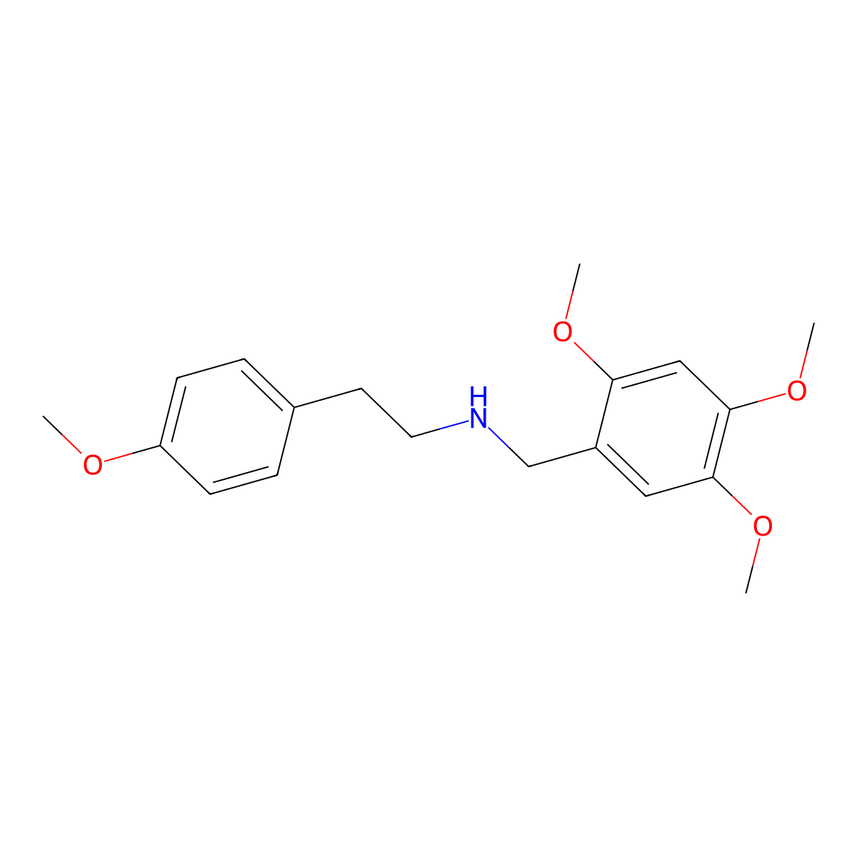 2-(4-methoxyphenyl)-N-[(2,4,5-trimethoxyphenyl)methyl]ethanamine molecular structure, CAS 356092-11-0