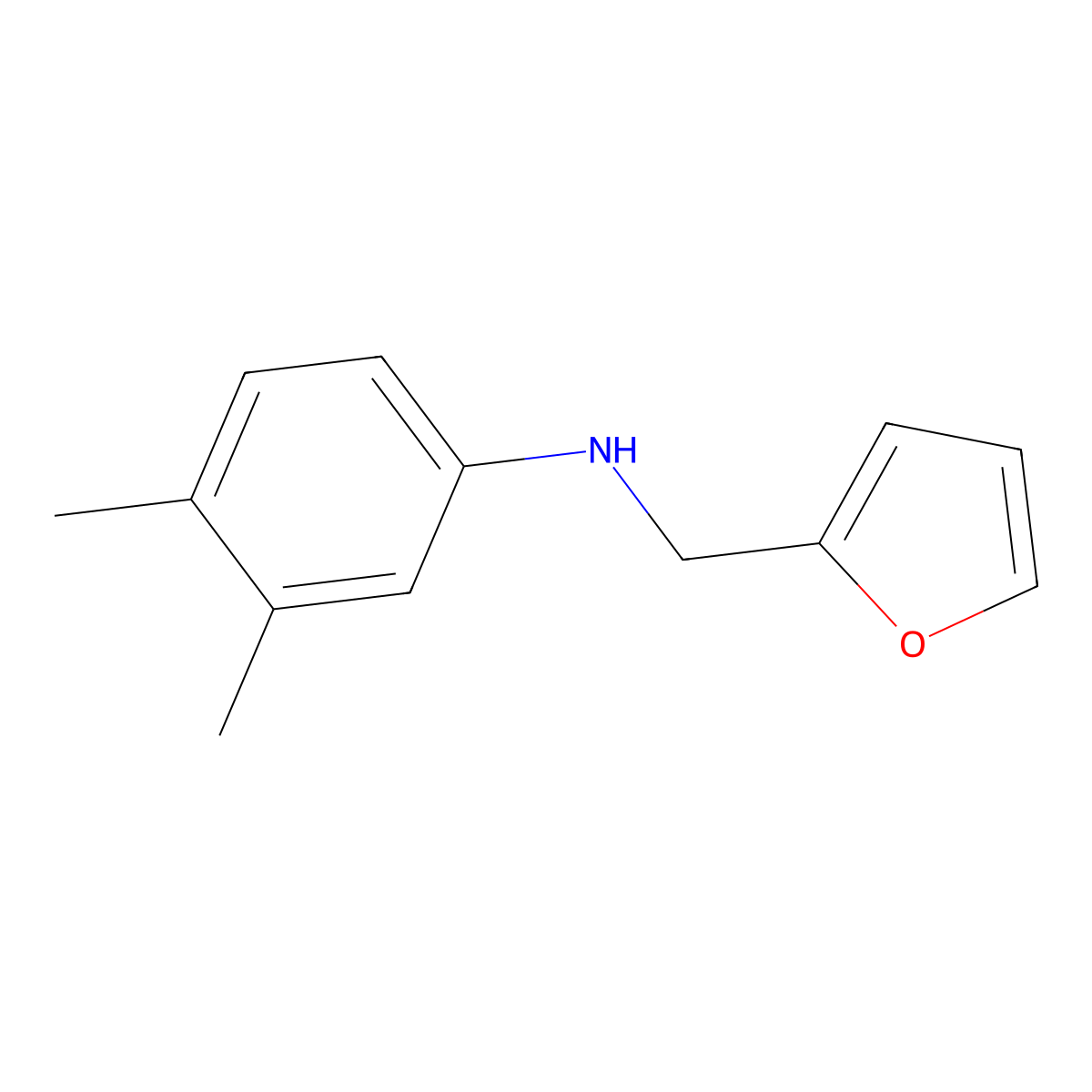 N-(furan-2-ylmethyl)-3,4-dimethylaniline molecular structure, CAS 356092-19-8