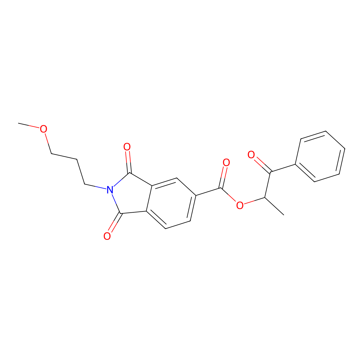 1-oxo-1-phenylpropan-2-yl 2-(3-methoxypropyl)-1,3-dioxo-2,3-dihydro-1H-isoindole-5-carboxylate molecular structure, CAS 356092-23-4