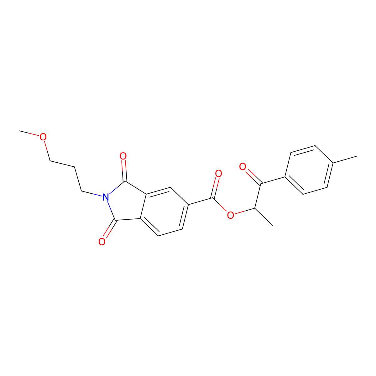 1-(4-methylphenyl)-1-oxopropan-2-yl 2-(3-methoxypropyl)-1,3-dioxo-2,3-dihydro-1H-isoindole-5-carboxylate molecular structure, CAS 356092-27-8