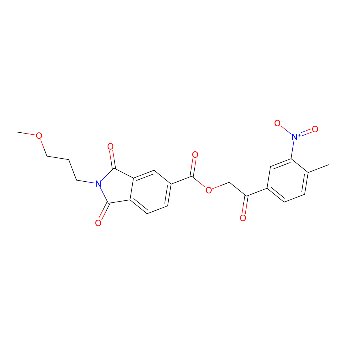 [2-(4-Methyl-3-nitrophenyl)-2-oxoethyl] 2-(3-methoxypropyl)-1,3-dioxoisoindole-5-carboxylate molecular structure, CAS 356092-38-1