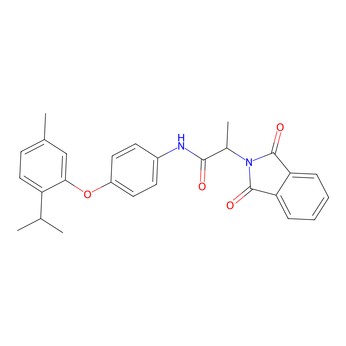 2-(1,3-dioxoisoindol-2-yl)-N-[4-(5-methyl-2-propan-2-ylphenoxy)phenyl]propanamide molecular structure, CAS 356092-42-7