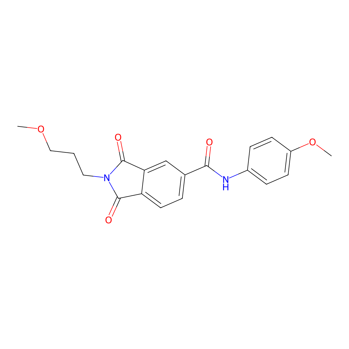 N-(4-methoxyphenyl)-2-(3-methoxypropyl)-1,3-dioxoisoindole-5-carboxamide molecular structure, CAS 356092-76-7